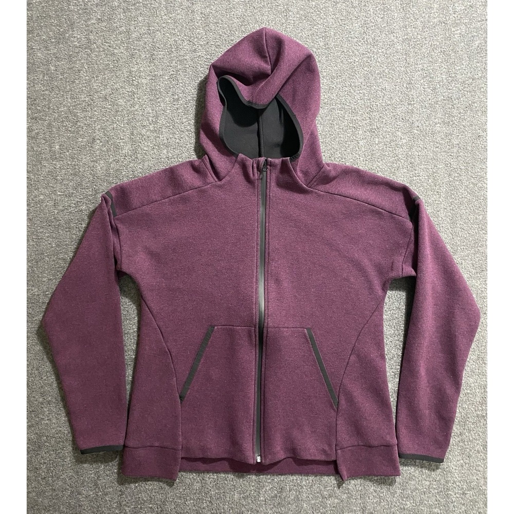 CHAMPION Full Zip Up Long Sleeve Purple Hooded Sweatshirt Hoodie Women's Size L